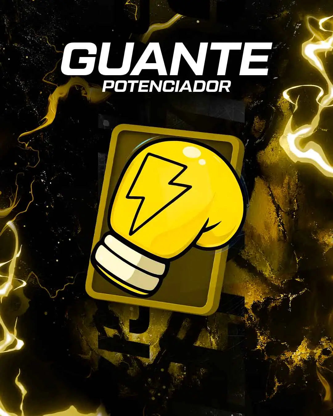Animación de guante potenciador amarillo para batallas de TikTok.