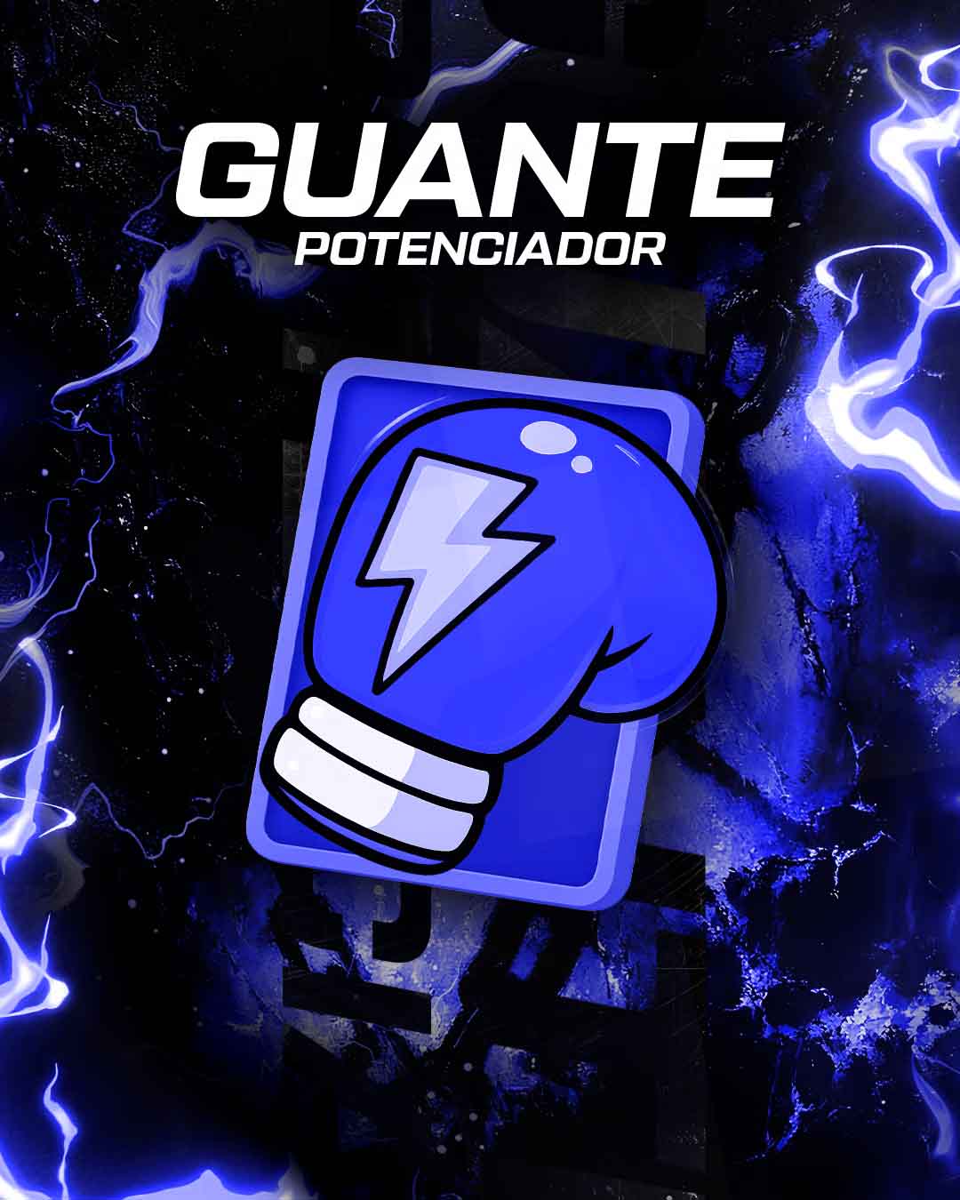 Animación de guante potenciador azul para batallas de TikTok.