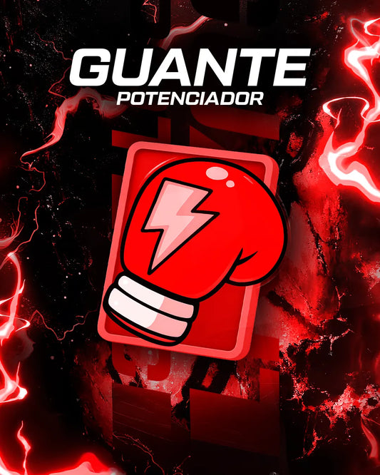 Animación de guante potenciador rojo para batallas de TikTok.