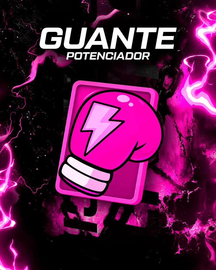 Animación de guante potenciador rosado para batallas de TikTok.