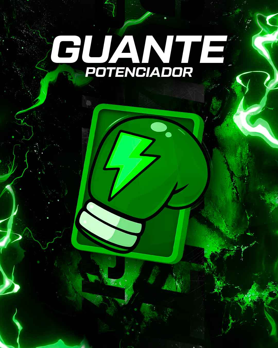 Animación de guante potenciador verde para batallas de TikTok.