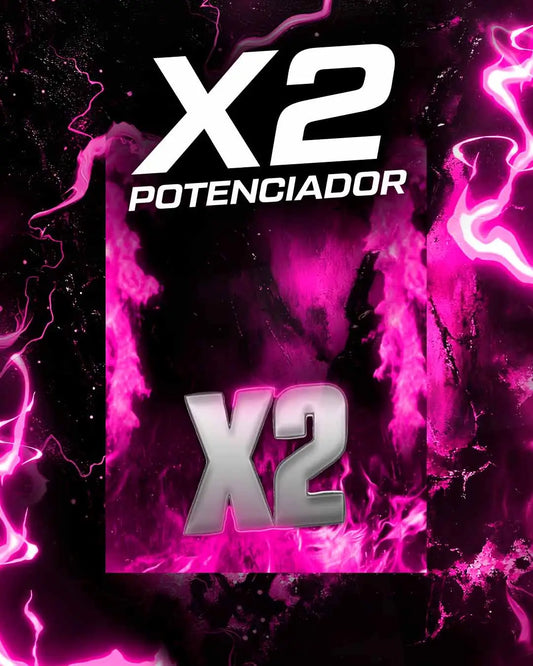 Animación de un potenciador x2 de color rojo para batallas de TikTok.